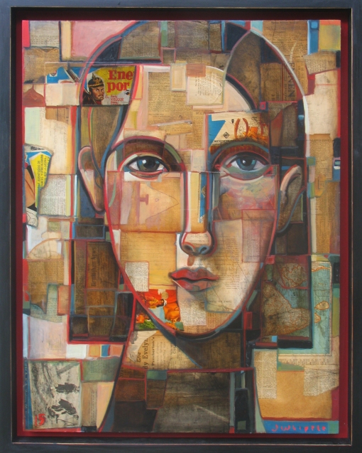 32 x 40 collage and oil painting
